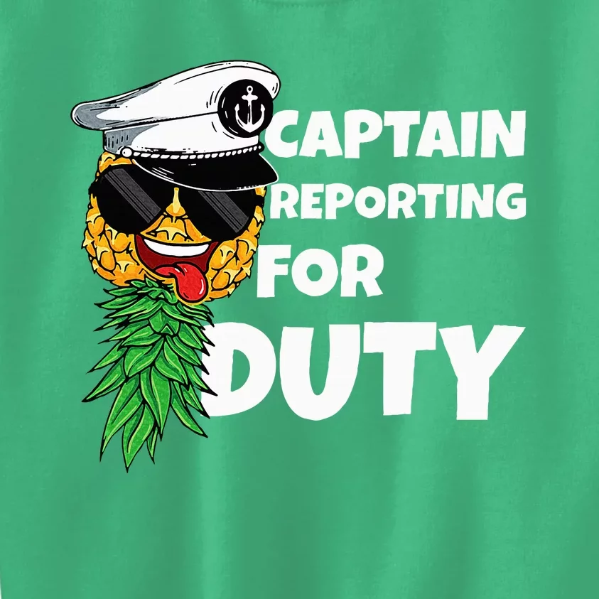 Captain Reporting For Duty Pineapple Swinger Kids Sweatshirt