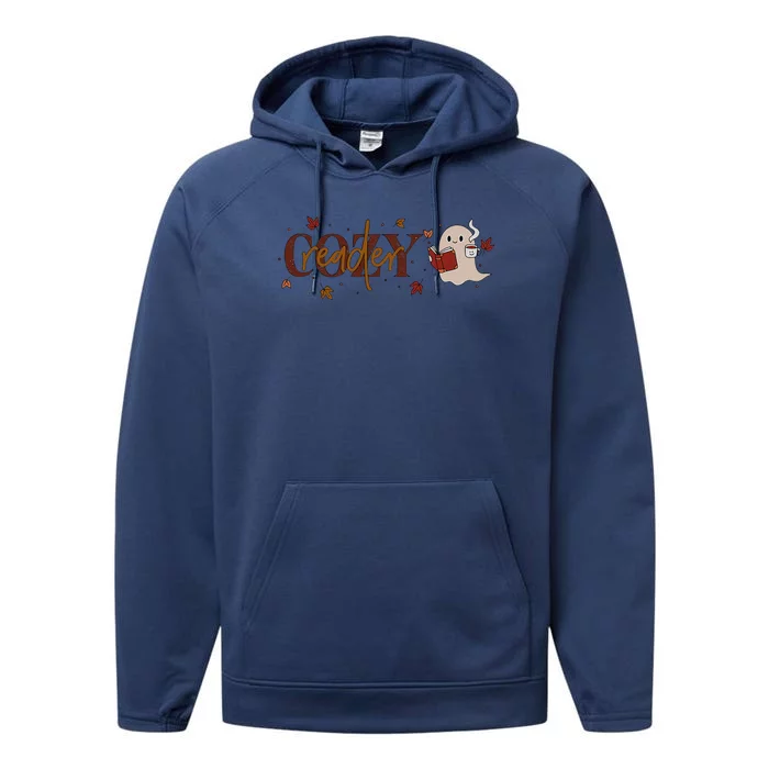 Cozy Reader Funny Halloween Performance Fleece Hoodie