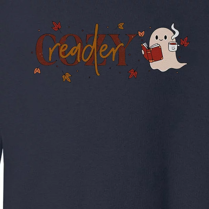 Cozy Reader Funny Halloween Toddler Sweatshirt