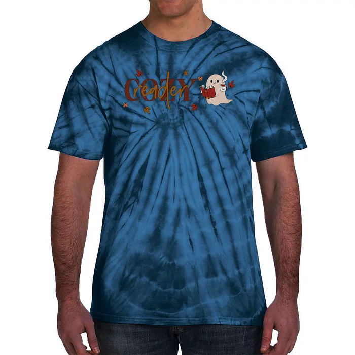 Cozy Reader Funny Halloween Tie-Dye T-Shirt