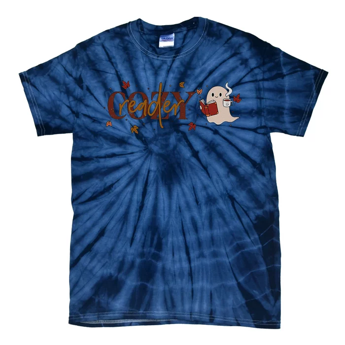 Cozy Reader Funny Halloween Tie-Dye T-Shirt