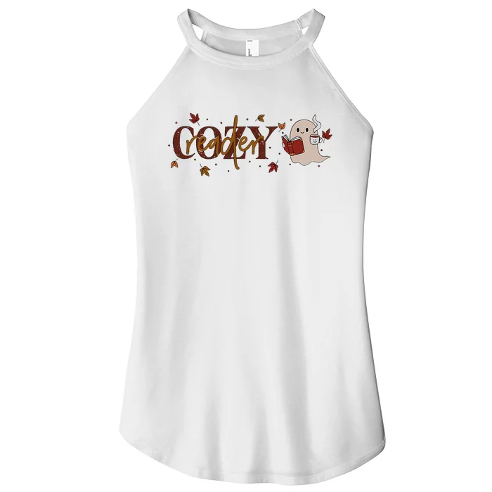 Cozy Reader Funny Halloween Women’s Perfect Tri Rocker Tank