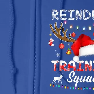 Christmas Running Funny Reindeer Training Squad Team Family Funny Gift Full Zip Hoodie