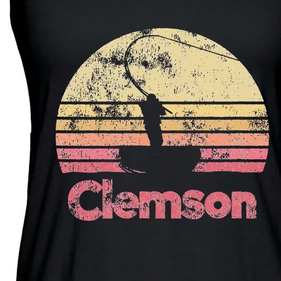 Clemson Retro Fishing Ladies Essential Flowy Tank