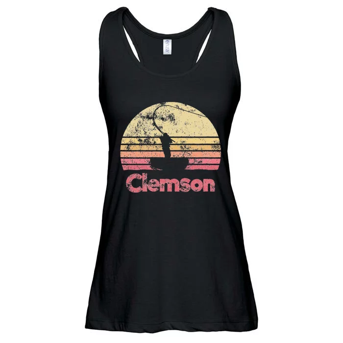 Clemson Retro Fishing Ladies Essential Flowy Tank