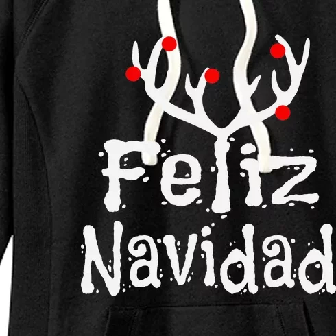 Christmas Reindeer Feliz Navidad Women's Fleece Hoodie