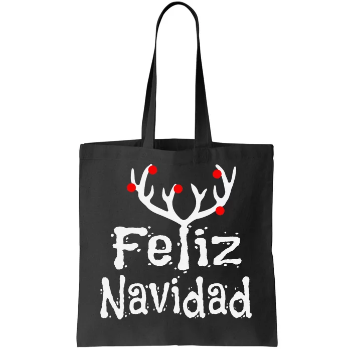 Christmas Reindeer Feliz Navidad Tote Bag