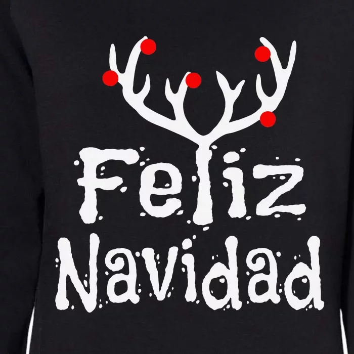 Christmas Reindeer Feliz Navidad Womens California Wash Sweatshirt