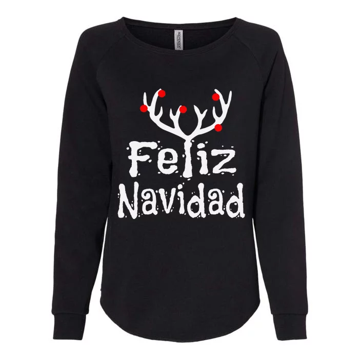 Christmas Reindeer Feliz Navidad Womens California Wash Sweatshirt