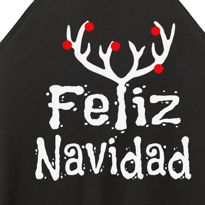 Christmas Reindeer Feliz Navidad Women’s Perfect Tri Rocker Tank