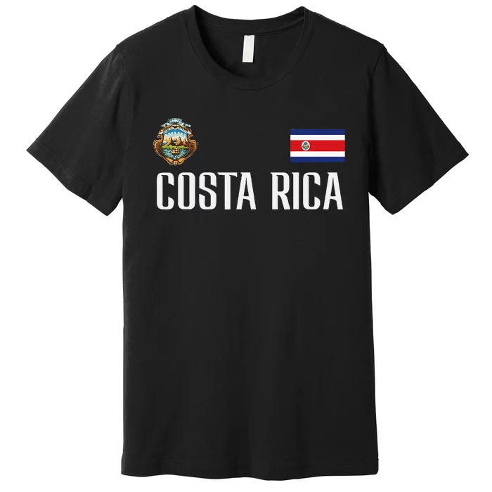 Costa Rica Flag Football Soccer Premium T-Shirt