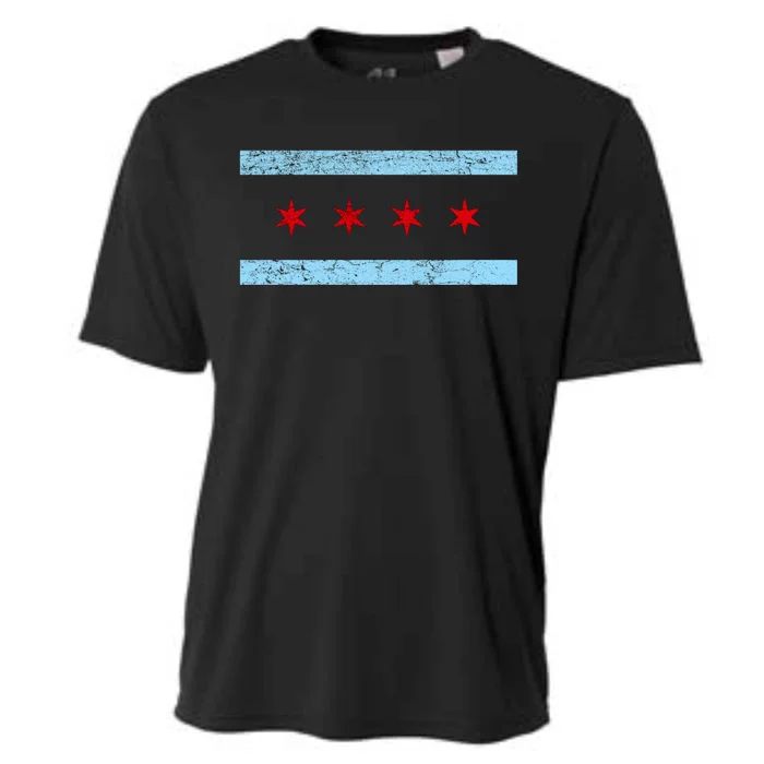 Chicago Retro Flag Vintage Cooling Performance Crew T-Shirt