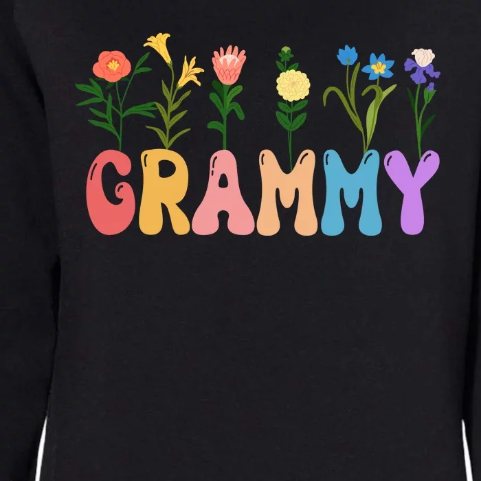 Cute Retro Floral Grammy Womens California Wash Sweatshirt