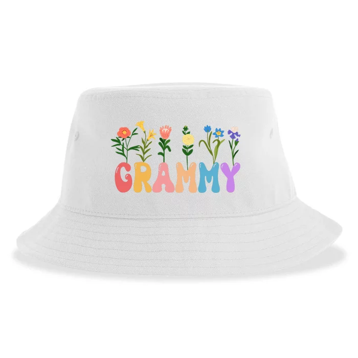 Cute Retro Floral Grammy Sustainable Bucket Hat