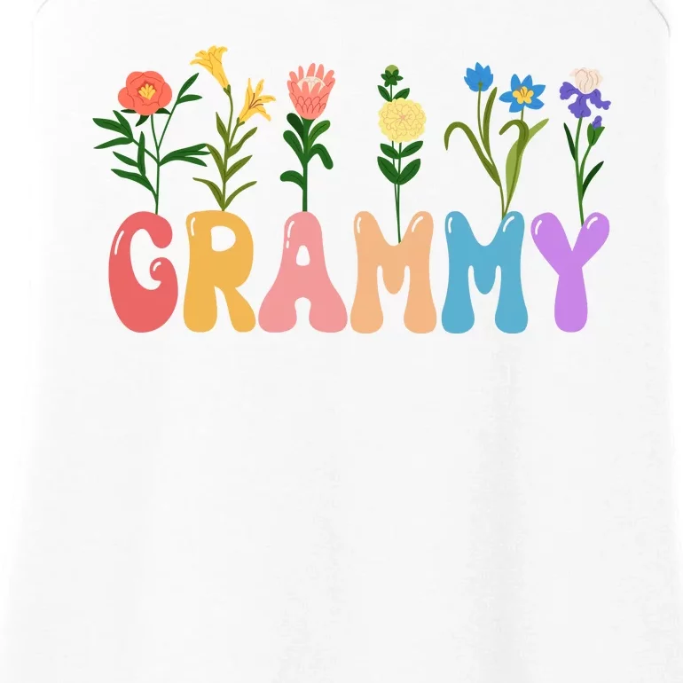 Cute Retro Floral Grammy Ladies Essential Tank