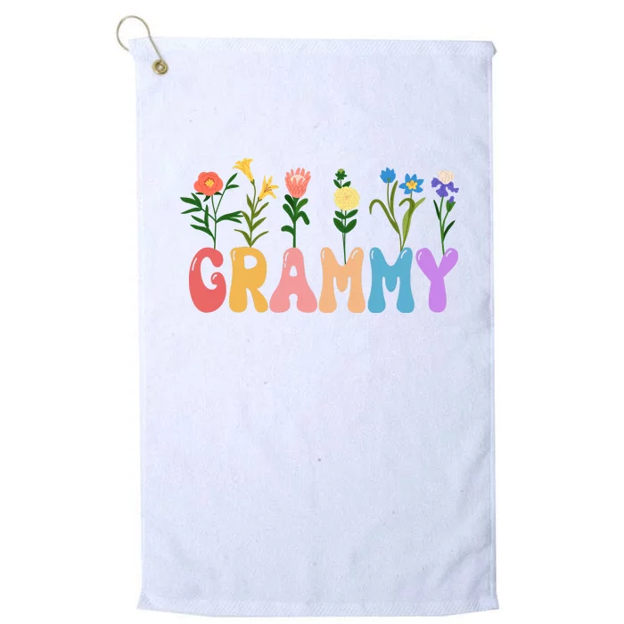 Cute Retro Floral Grammy Platinum Collection Golf Towel