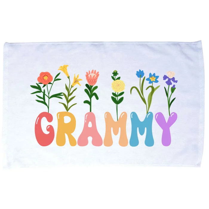 Cute Retro Floral Grammy Microfiber Hand Towel