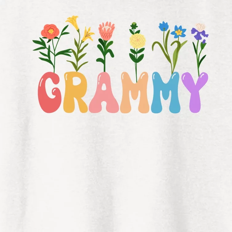 Cute Retro Floral Grammy Women's Crop Top Tee