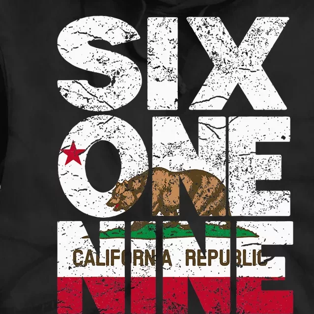 California Republic Flag 619 Area Code Tie Dye Hoodie