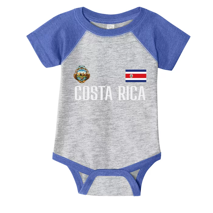 Costa Rica Flag Football Soccer Fan Infant Baby Jersey Bodysuit