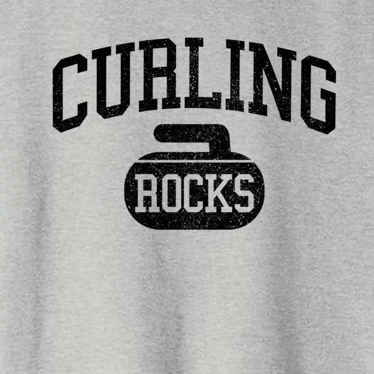 Curling Rocks Funny Winter Sports Gift Women's Crop Top Tee