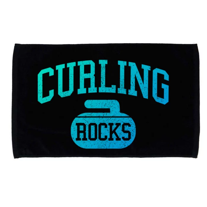 Curling Rocks Funny Winter Sports Gift Microfiber Hand Towel