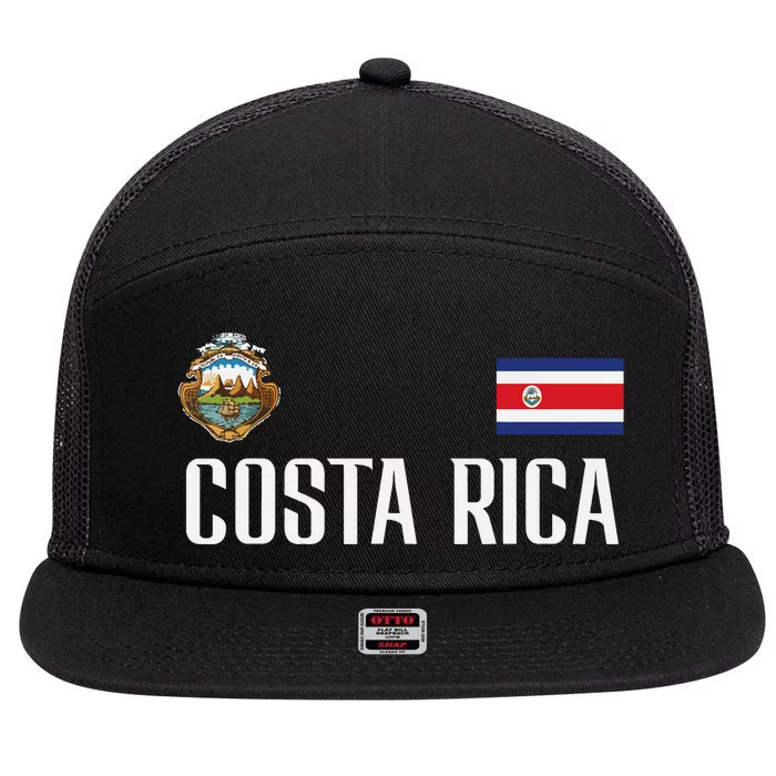 Costa Rica Flag Football Soccer Fan Women 7 Panel Mesh Trucker Snapback Hat