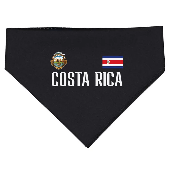 Costa Rica Flag Football Soccer Fan Women USA-Made Doggie Bandana