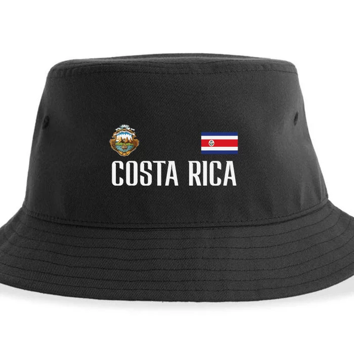 Costa Rica Flag Football Soccer Fan Women Sustainable Bucket Hat