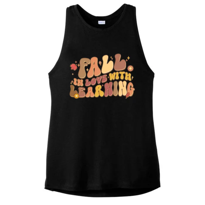 Cute Retro Fall In Love With Learning Ladies Tri-Blend Wicking Tank