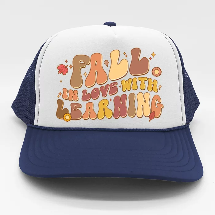 Cute Retro Fall In Love With Learning Trucker Hat