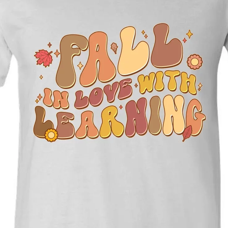 Cute Retro Fall In Love With Learning V-Neck T-Shirt