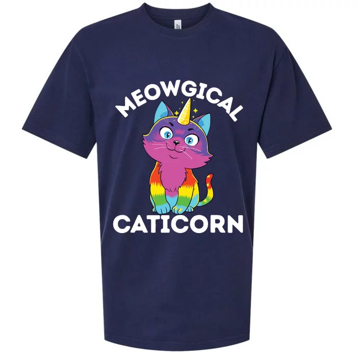 Caticorn Rainbow Funny My Cat Is A Magical Unicorn Kittycorn Sueded Cloud Jersey T-Shirt