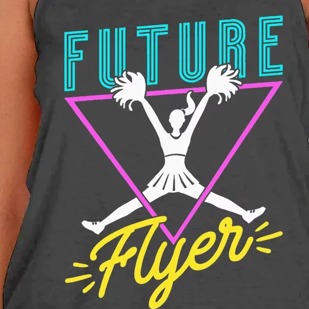 Cheerleading Retro Future Flyer Women's Knotted Racerback Tank