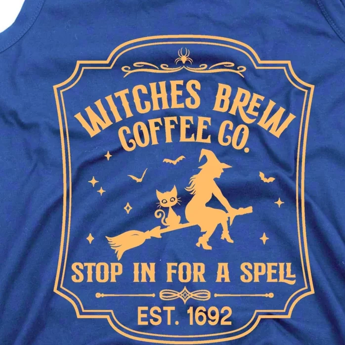 Cute Retro Funny Fall Halloween Witch Coffee Brew Witches Gift Tank Top