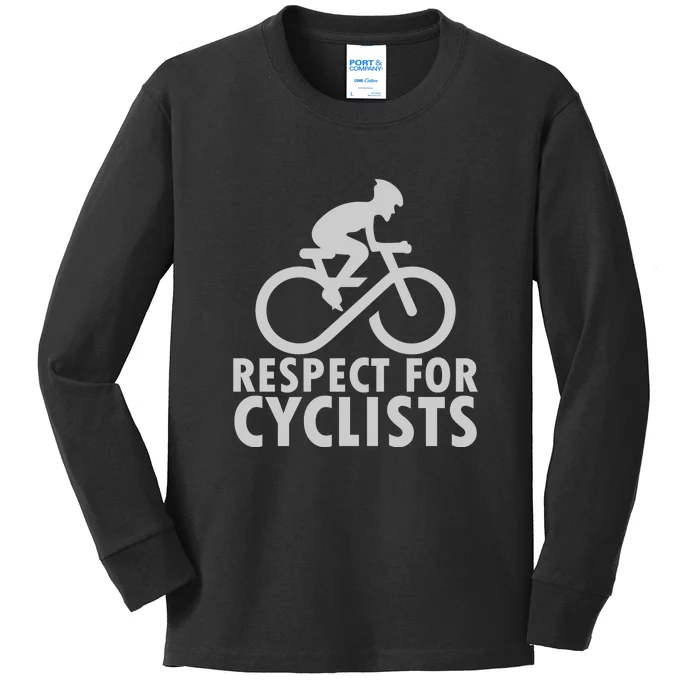 Cyling Respect For Cyclist Working Out Gift Kids Long Sleeve Shirt