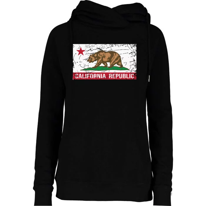 California Republic Flag Ca Distressed Design Classic Womens Funnel Neck Pullover Hood