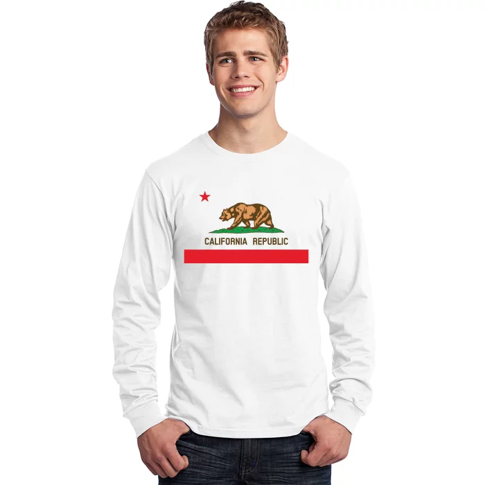 California Republic Flag Patriotic State Travel Usa Long Sleeve Shirt