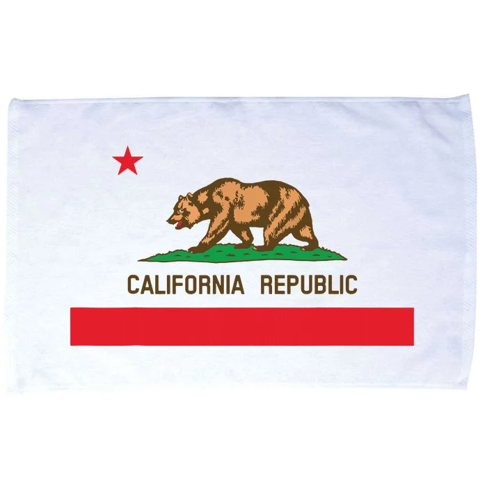 California Republic Flag Patriotic State Travel Usa Microfiber Hand Towel