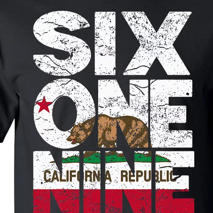 California Republic Flag 619 Area Code Tall T-Shirt