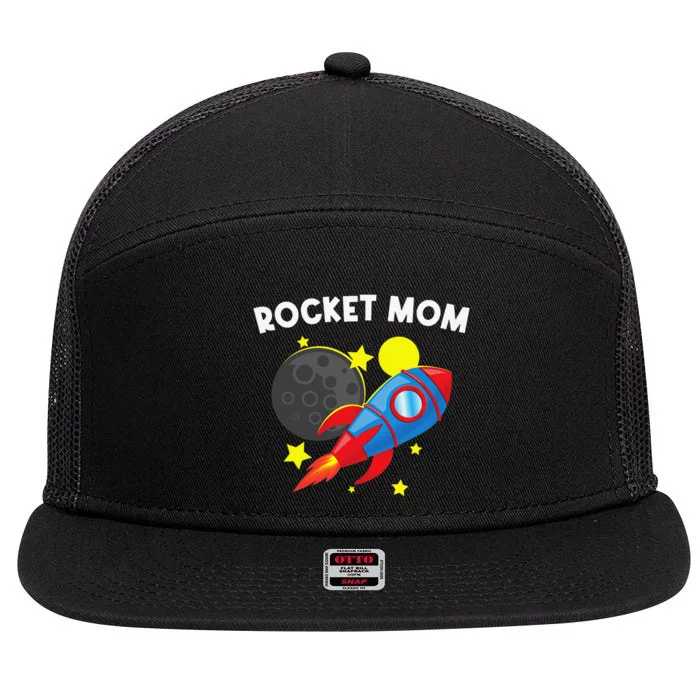 Cool Rocket For Mom Mother Rockets Space Ship Spacecraft 7 Panel Mesh Trucker Snapback Hat