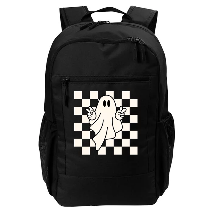 Cute Retro Ghost Peace Sign Halloween Daily Commute Backpack