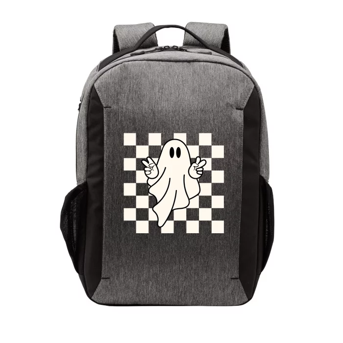 Cute Retro Ghost Peace Sign Halloween Vector Backpack