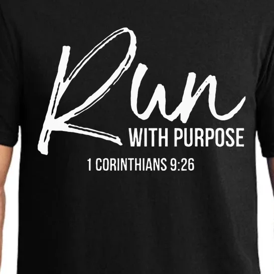 Christian Runner Gift Running Gear Run With Purpose Quote Pajama Set