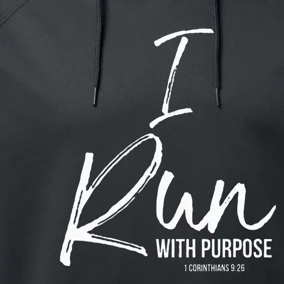 Christian Running Gift For Runners I Run With Purpose Performance Fleece Hoodie