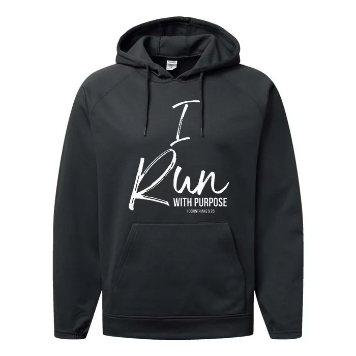 Christian Running Gift For Runners I Run With Purpose Performance Fleece Hoodie