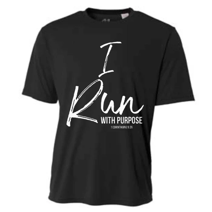 Christian Running Gift For Runners I Run With Purpose Cooling Performance Crew T-Shirt