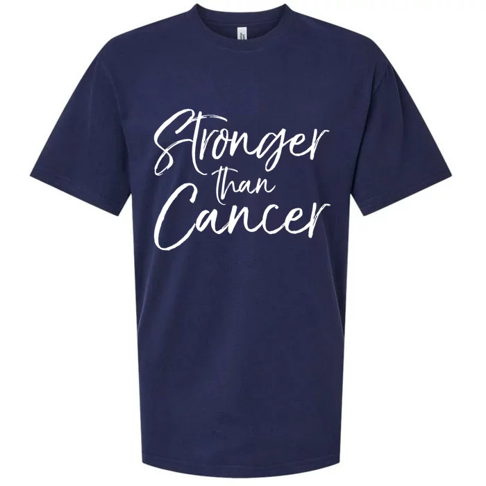 Cancer Remission Gift Cute Stronger Than Cancer Gift Sueded Cloud Jersey T-Shirt