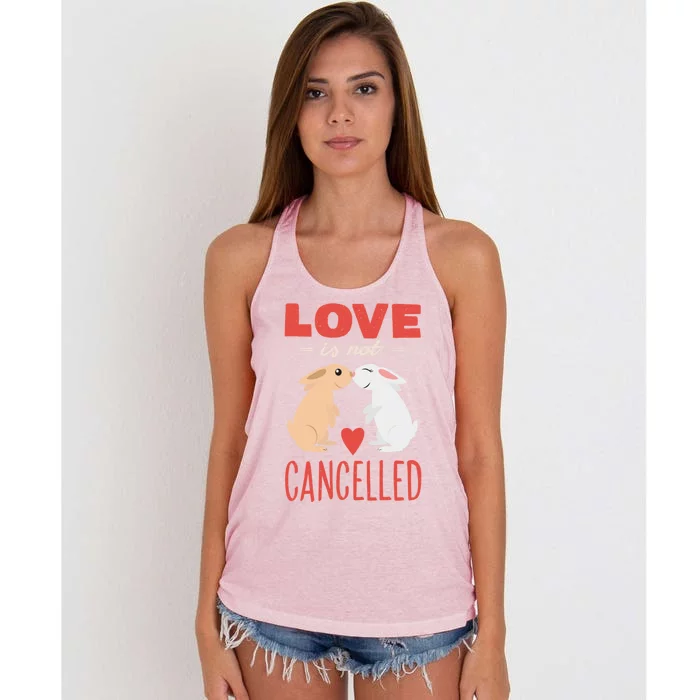 Cuddly Rabbits Gift Big Love Is Not Callnised Cute Gift Women's Knotted Racerback Tank