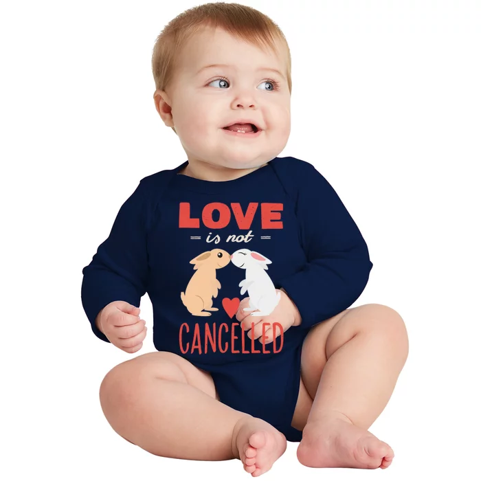 Cuddly Rabbits Gift Big Love Is Not Callnised Gift Baby Long Sleeve Bodysuit